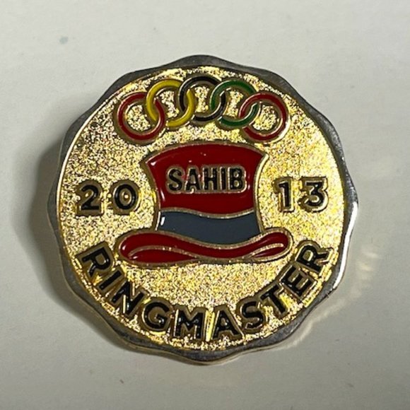 2013 SAHIB Ringmaster Red Hat Lapel Hat Pin 1.25" - Picture 2 of 7